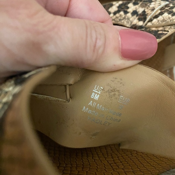 Circus Sam Edelman Burnett Slides Sandal 8 Snakeskin Print Slip On Wedge Brown - Picture 9 of 9